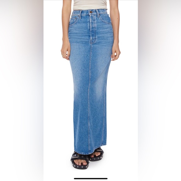 MOTHER The Candy Stick Denim Maxi Skirt - Picture 1 of 5